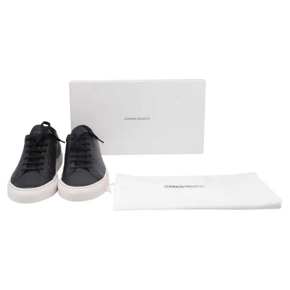 Common Projects Achilles Low Grained Sneakers in Black Leather